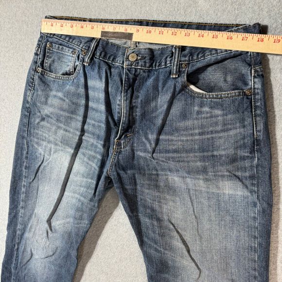 Levis Jeans Mens 36x34 Blue 569 Loose Straight American Medium Wash Denim - Picture 6 of 15